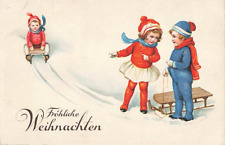 Postcard German Merry Christmas Greetings Fröhliche Weihnacten picture