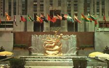 Postcard NY New York City Rockefeller Center & Lower Plaza Vintage PC b9585 picture