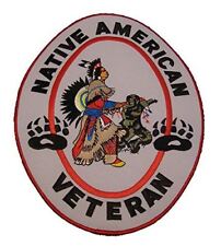 NATIVE AMERICAN VETERAN LARGE BACK PATCH INDIAN INDIGENOUS MILITARY SERVICE picture