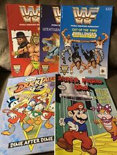 VTG Super Mario Bros. WWF Duck tales Nintendo Comic Illustrated Action Book Lot picture