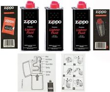 3 x ZIPPO PETROL FUEL LIGHTER FLUID + 6 FLINTS + 1 WICK picture