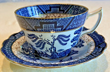 Booths Real Old Willow Oversized Cup & Saucer A8025 picture