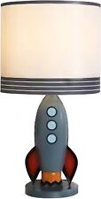Herbestbay Kids Bedside Table Lamp, Adorable 14 Inch Rocket Ship Design picture