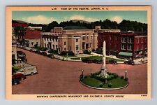 Lenoir NC-North Carolina, Aerial View Of The Square, Antique, Vintage Postcard picture