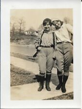 Two Girls Ladies Photograph 1930 Outside Riding Boots Gay Int 2 3/4 x 3 3/4 picture