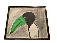 African American Earl Swanigan Outsider Folk Art Painting Bird 15”x12” picture