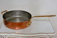 Vintage French copper saute pan skillet 11.4 in  7.6 lbs France large capacity picture