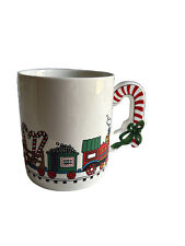 Christmas Train Coffee Cup Mug Candy Cane Handle Love Mug Ohio picture