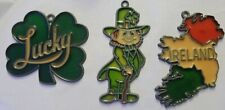 Vtg Irish St. Patrick’s Day Leaded Stained Glass Sun Catchers Lucky Clover  picture