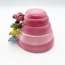 Vintage Menschik Goldman Pink Beehive Nesting Measuring Cups Japan w Flaw picture