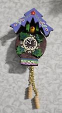 Vintage Wooden Handpainted Cockoo Clock Ornament  picture