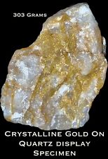 303g Natural Raw Crystalline Gold In Quartz Display Specimen. Very Rare- CA Gold picture