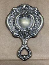 Antique Victorian Art Nouveau German Silver Hand Mirror 1908 Pat Date CLEAN picture