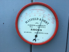 Vintage Round Indoor ADVERTISING THERMOMETER, Large 6”Dia. Clean, Accurate picture