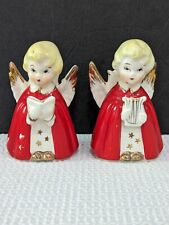 Vintage Christmas Choir Angel Candle Figurines, Set Of 2 picture