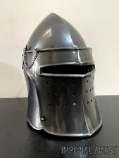 Bascinet Visored Barbuta Steel Helmet | Medieval Collectible Knight LARP Helmet picture