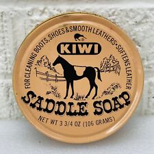 VTG‼ Kiwi Saddle Soap Round Tin Empty Farmhouse Ranch Horse Decor USA Made picture