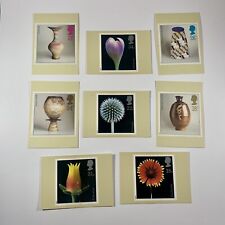 1987 Collectors Year Pack British Mint Stamp Postcards, Set Of 8 Flowers Pottery picture