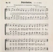 1883 Gospel Hymn Substitution Sheet Music Victorian Religious Ephemera ADBN1fff picture