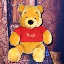 Vintage Disney Winnie the Pooh Bear Plush Stuffed Toy with Red Shirt RARE picture