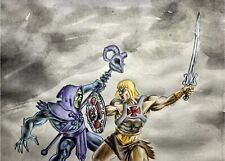 Skeletor vs He-Man ORIGINAL Framed Art (MOTU) picture