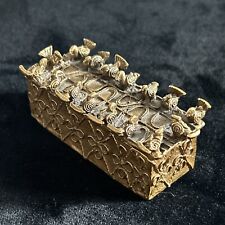 Vintage Metropolitan Museum of Art MMA gold dust trinket box brass birds Asante picture