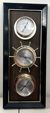 Vintage Springfield Ships Wheel Barometer Thermometer Humidity Meter picture