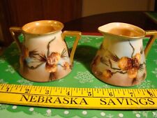 Royal Bavaria Sugar/Creamer Set Pinecone Gold Trim Great Condition Get Them Now picture