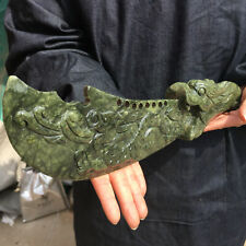2.6~2.8LB 1PC Natural jade carving dragon head dao reiki skull crystal specimen picture