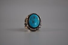 Old Pawn Navajo Sterling Silver Ring - Turquoise  Size 6 1/2 picture