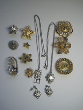 50% OFF VINTAGE EASTERN STAR MASONIC JEWELRY LOT / PINS NECKLACE EARRINGS SAVE$ picture