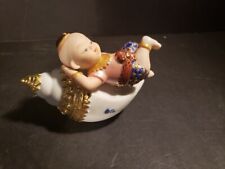Sirin Porcelain Miniature Baby Lying on Seashell Thailand 3.5