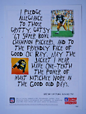 Ray Nitschke Green Bay Packers Allegiance Vintage 1995 Original Print Ad 8 x 11