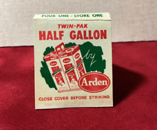 Arden Milk Feature Full Matchbook Half Gallon Matches Minty Vintage Lion Matches picture