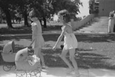 Black and White Photo Playing with their Doll Buggy  8 x 10 Reprint  A-5 picture