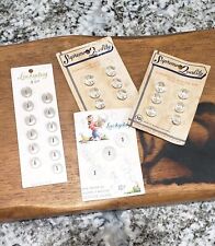 Vintage Antique Lot Buttons Genuine Pearl & Crystal Lucky Day Supreme picture