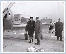 King Olav and Princess Martha Of Norway At Airport Aircraft Vintage Photograph picture