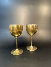 Vintage Set Of 2 Brass Goblets B.P. Brass Spain picture