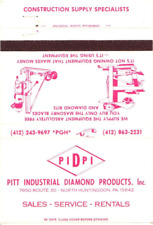 Pitt Industrial Diamond Products Inc., Sales Service Vintage Matchbook Cover picture