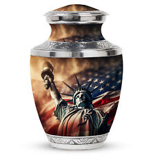 Custom Urns For Human Ashes Statue Of Liberty American Flag (10 Inch) Large Urn picture