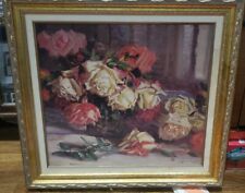 Antique Roses Oil painting Joseph Kleitsch  Reproduction With Gold Frame picture