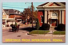Greetings From Heart Amishland Intercourse Pennsylvania PA Postcard UNP VTG picture