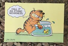 Garfield Vintage Argus Call It An Ethnic Weakness Poster. Good Condition picture