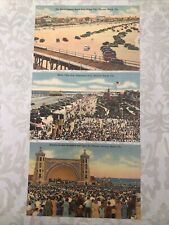 Set Of 3 Antique Linen Postcards Daytona Beach Florida picture
