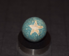 Victorin Era 1800's Antique Toy Star Fired Clay Marble Size .750