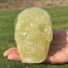 1.2kg Natural citrine skull Quartz Crystal carved skull Reiki healing WK593 picture