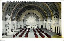 Washington DC Postcard 1924 Union Train Station Waiting Room OI picture