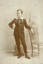 Excellent 1890s Cabinet Card NYC New York - Dapper Handsome Teenage Boy picture