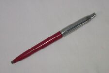 Vintage Parker Red Jotter Ballpoint Pen With Recessed Logo Button & Red Refill picture