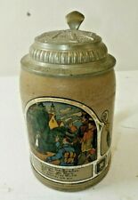 Early 1900's German Enameled Wedding Beer Stein, Good Condition picture